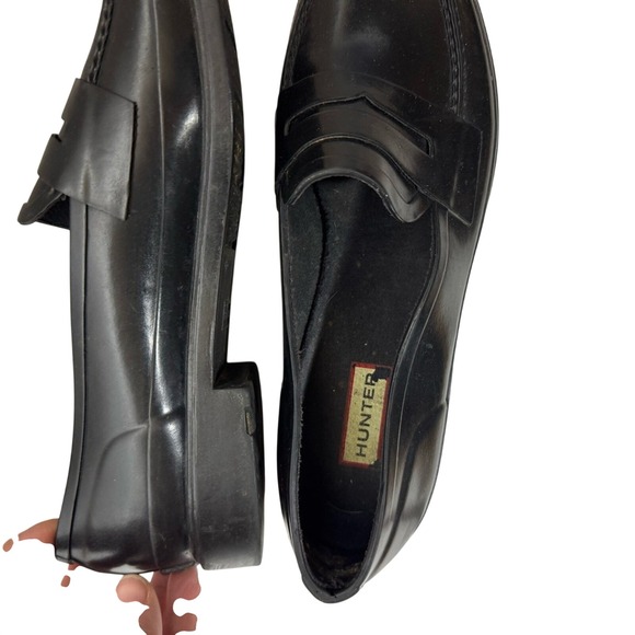 Hunter Womens Black Penny Loafer Sz 9‎ Slip On Preppy Dark Academia Office Goth - Picture 4 of 12